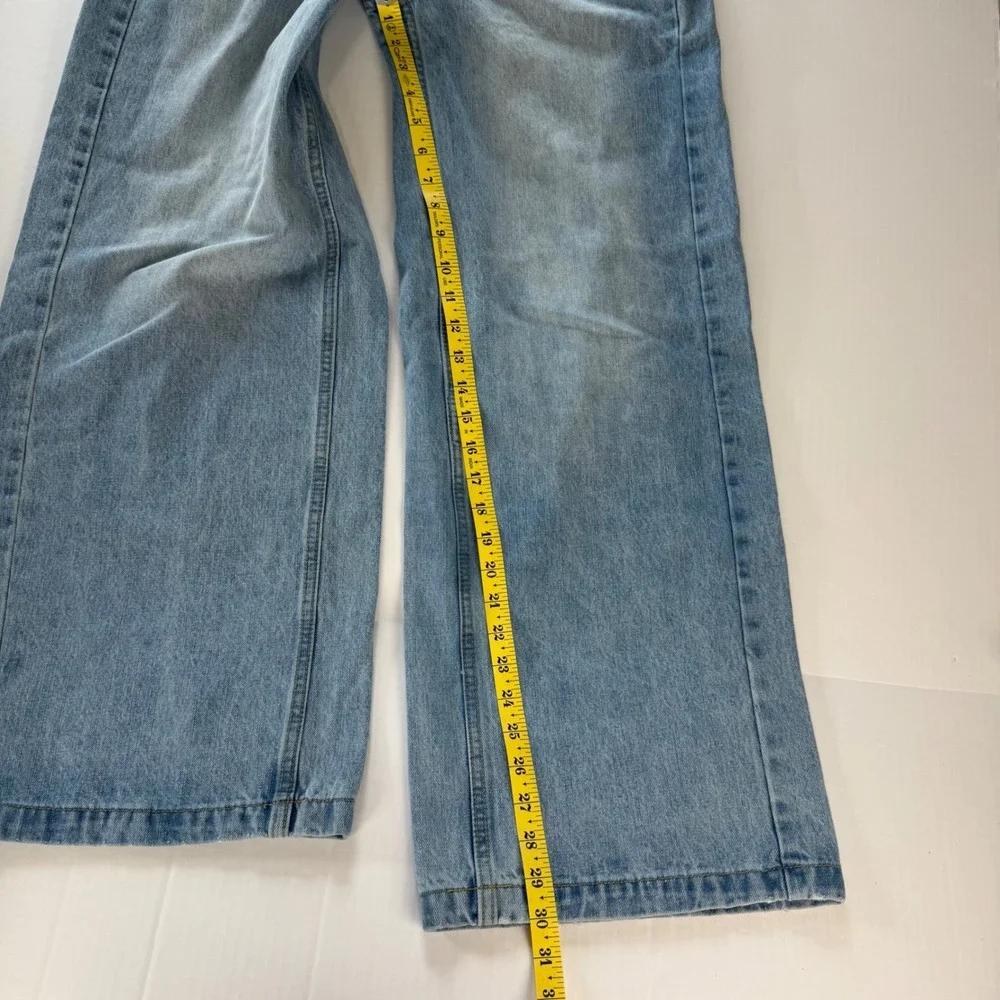 J. Galt Shanghai Light Wash Wide Leg Baggy‎ Jeans High Rise Size Small
